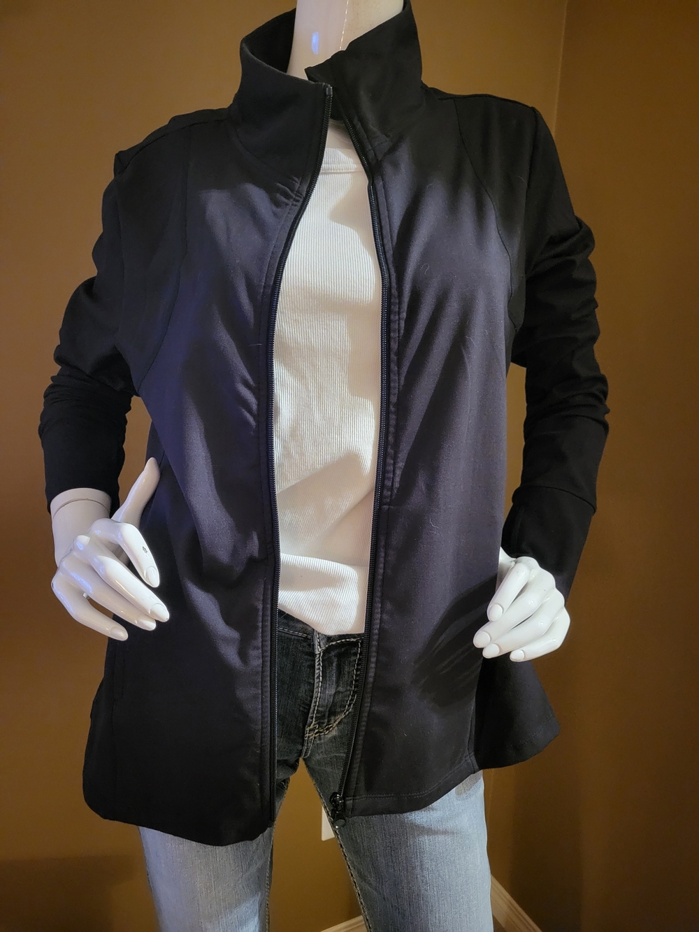 Ricki's Black Lightweight Zip-Front Bomber Jacket